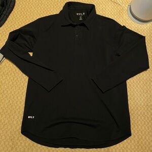 BYLT basics lux long sleeve Henley polo long sleeve